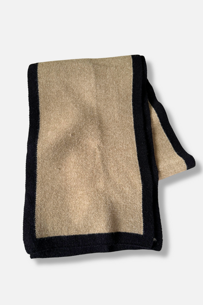 Contrast Knit Scarf - Coffee
