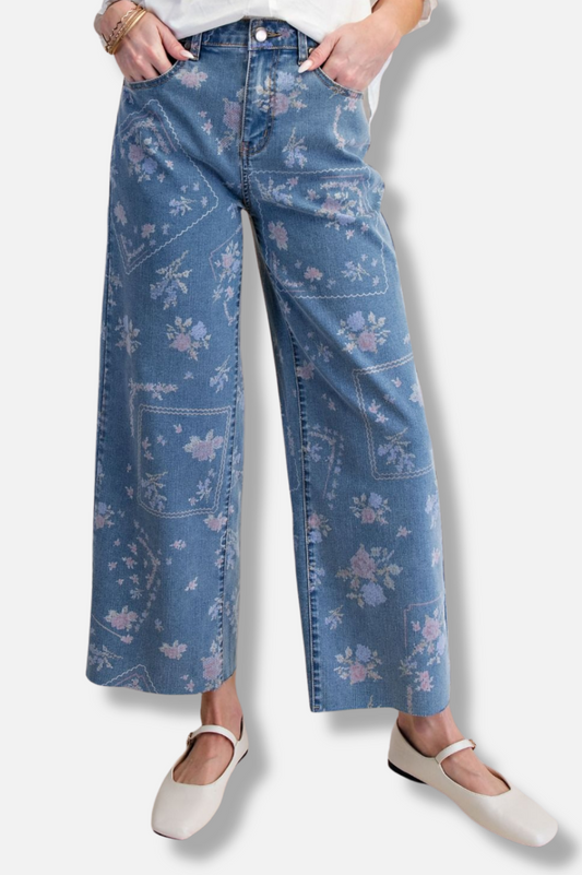 Printed Enzyme Pant - Washed Denim 