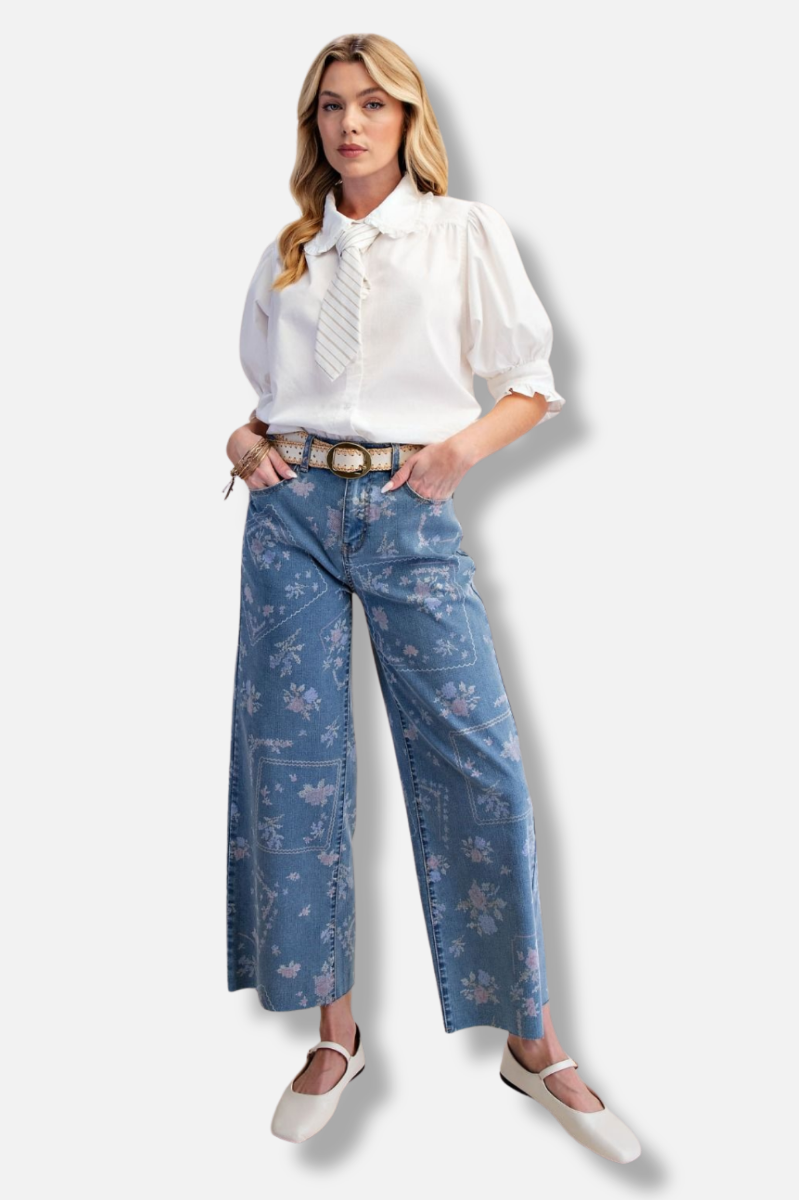 Printed Enzyme Pant - Washed Denim 