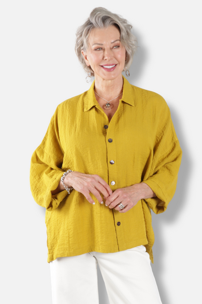 Big Shirt - Mustard Green