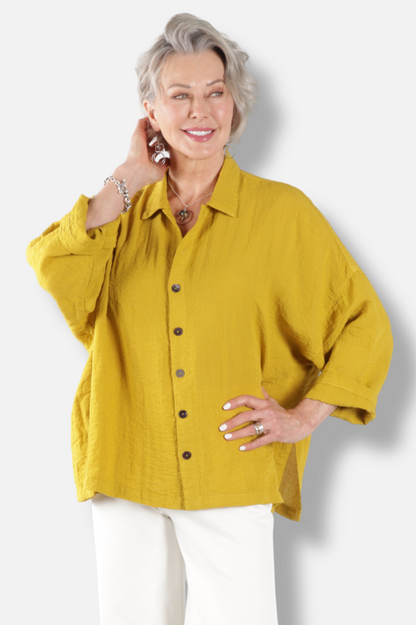 Big Shirt - Mustard Green