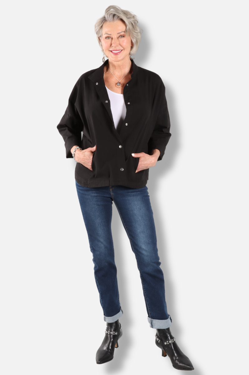 Stand Collar Jacket - Black