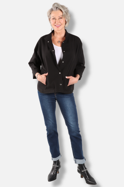Stand Collar Jacket - Black
