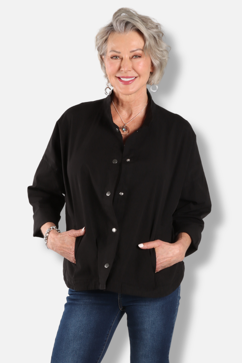 Stand Collar Jacket - Black