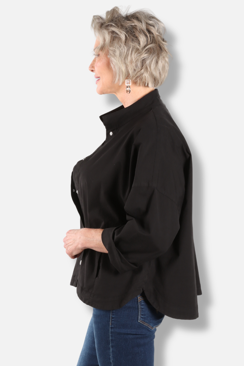 Stand Collar Jacket - Black