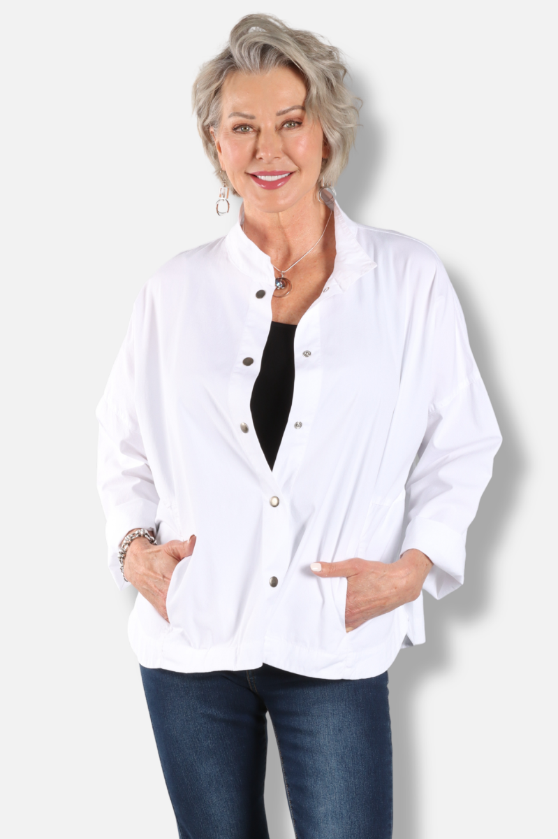 Stand Collar Jacket - Chalk