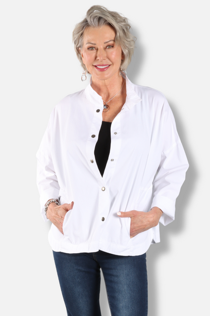 Stand Collar Jacket - Chalk