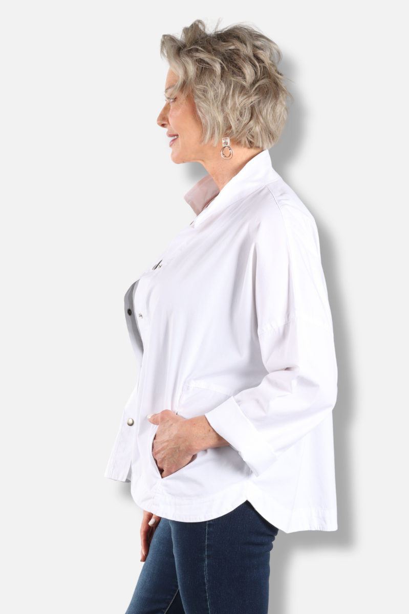 Stand Collar Jacket - Chalk