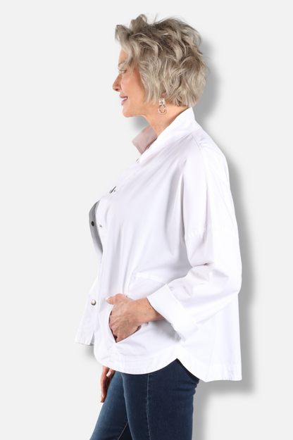 Stand Collar Jacket - Chalk