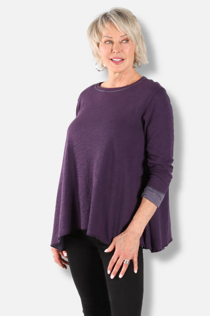 Original Longer Angel Tee - Eggplant