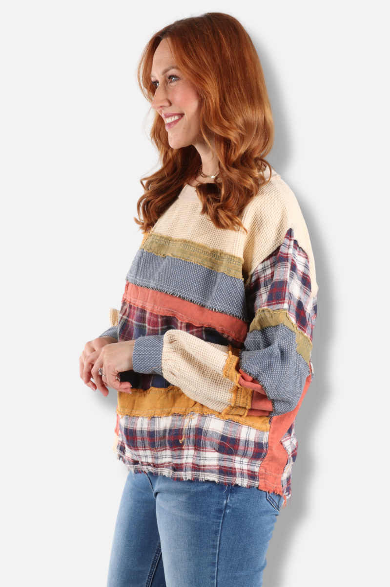 Color Block Top - Cream