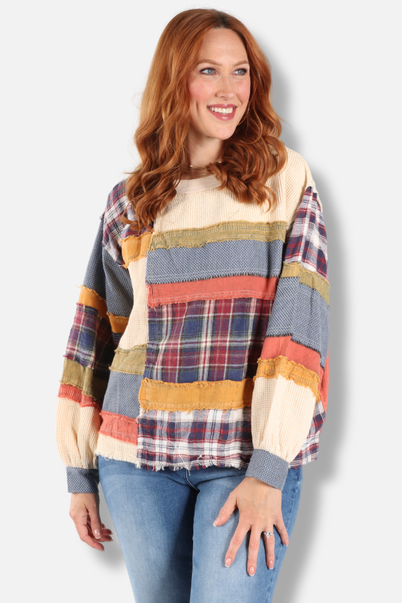 Color Block Top - Cream