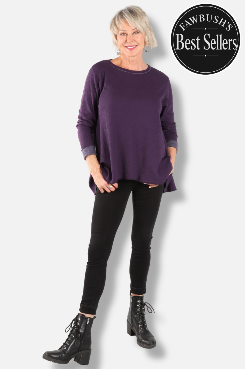 Original Longer Angel Tee - Eggplant