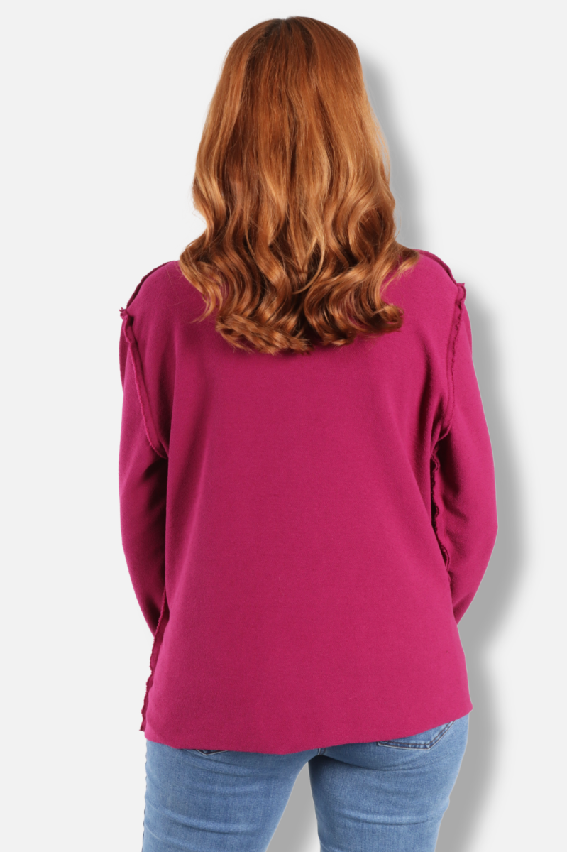 Seamed Cowl - Beet