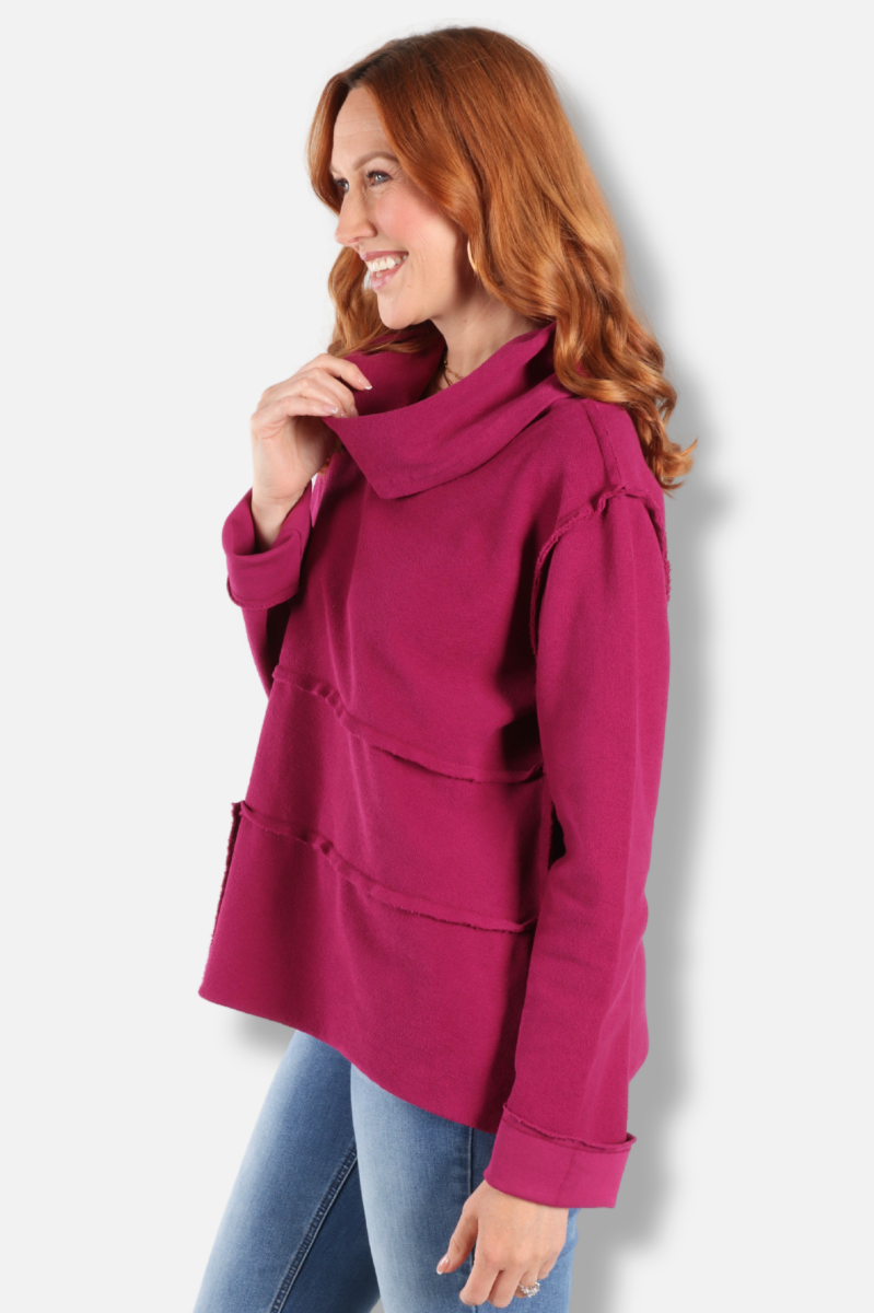Seamed Cowl - Beet