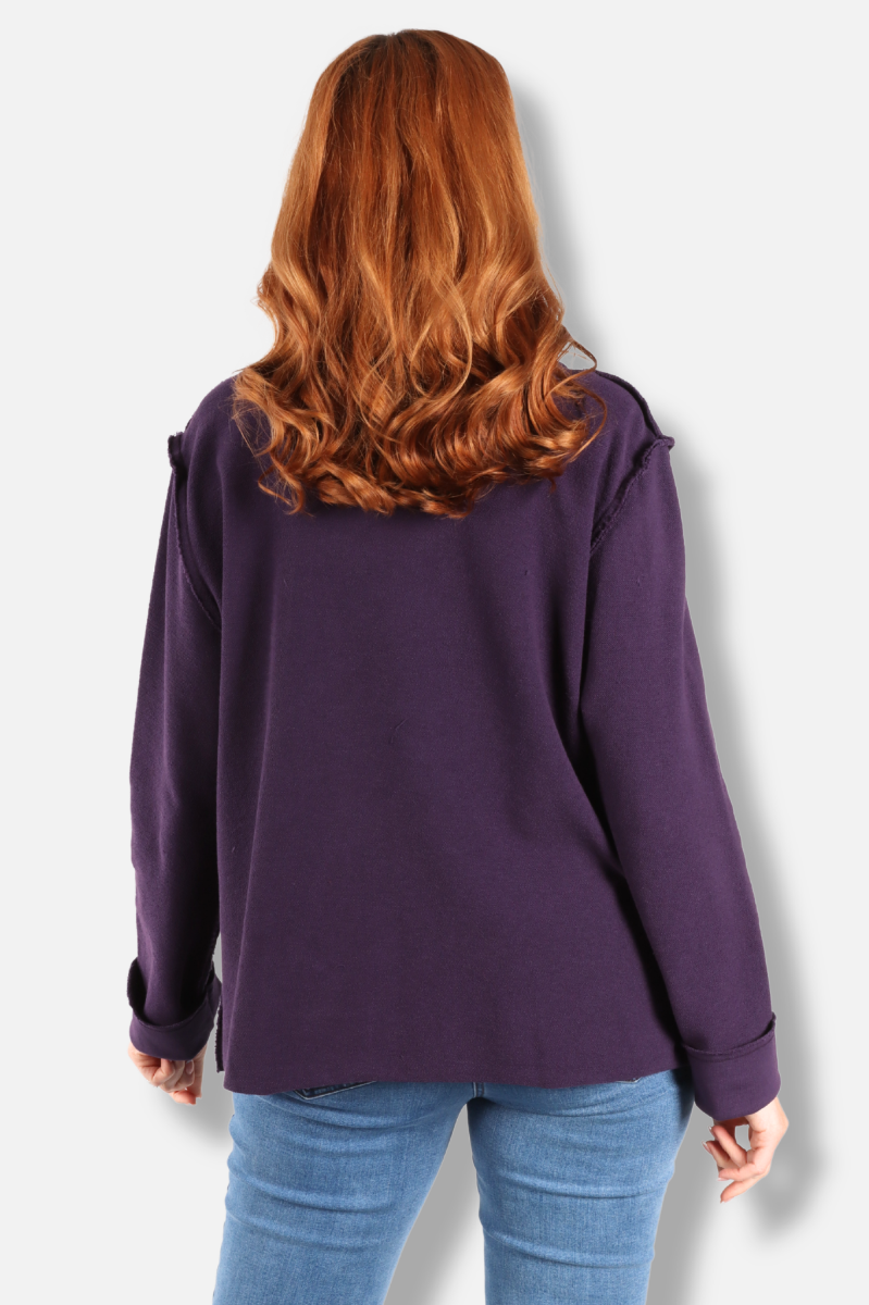 Seamed Cowl - Eggplant