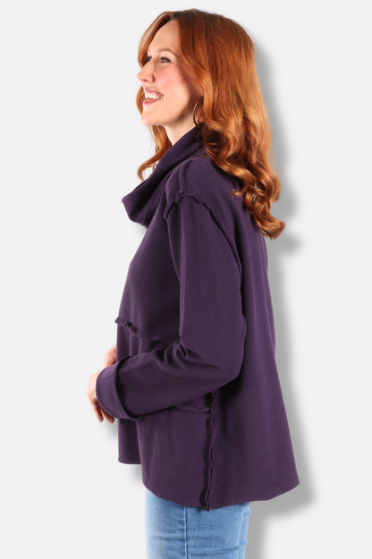 Seamed Cowl - Eggplant