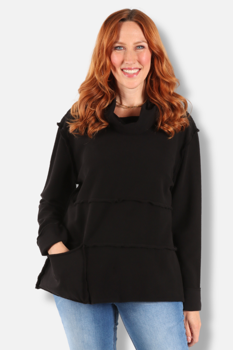 Seamed Cowl - Black