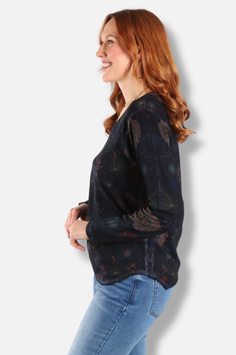 V-Neck Tee - Floral 