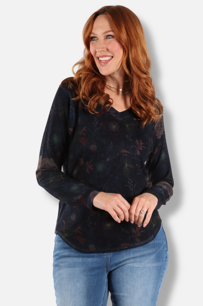 V-Neck Tee - Floral 