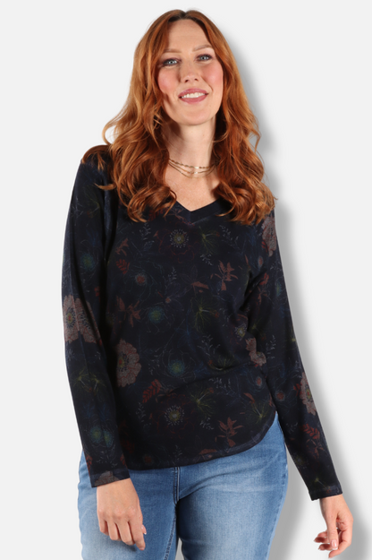 V-Neck Tee - Floral 