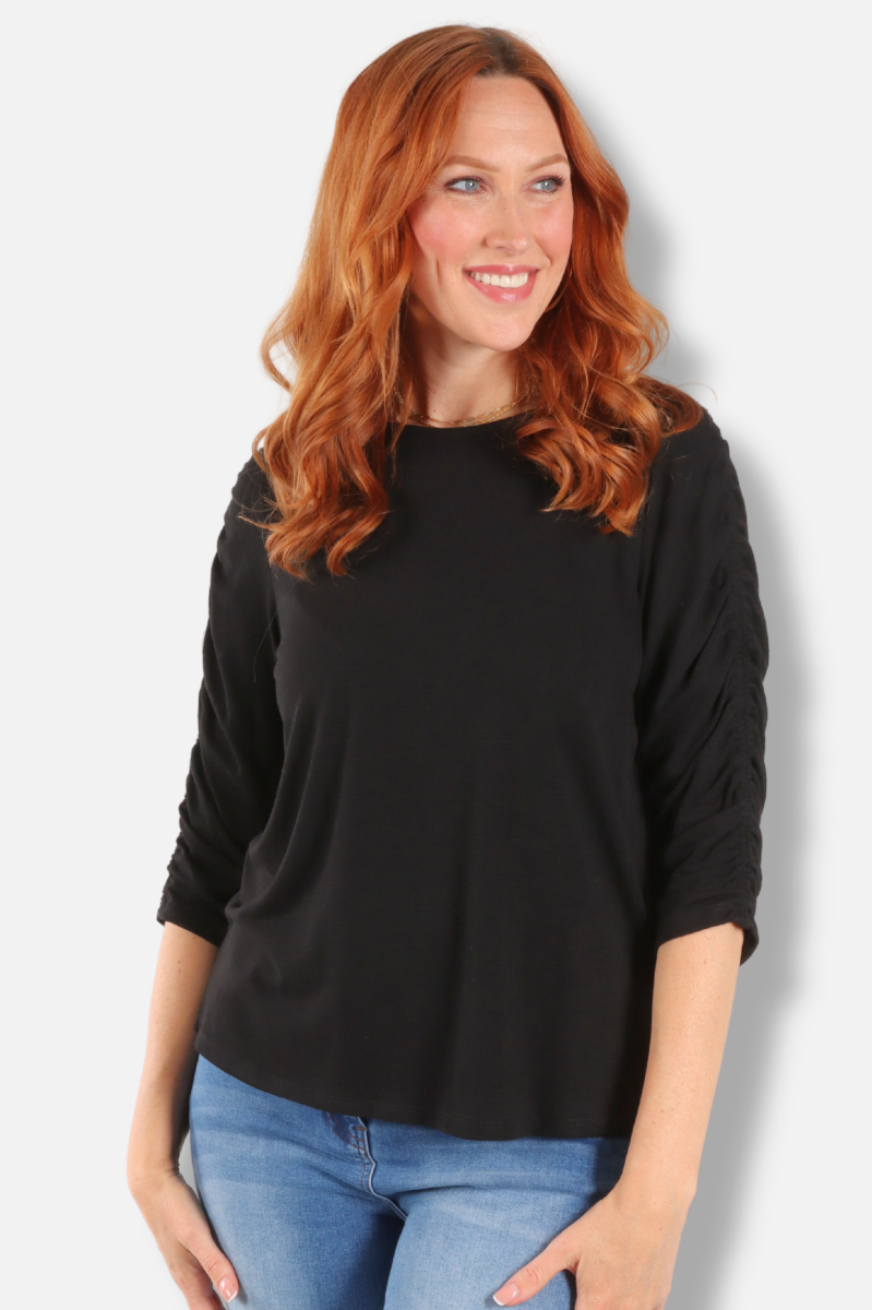 Ruched Top - Black