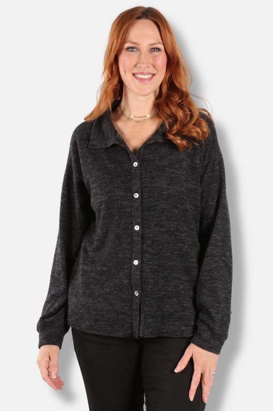 Button Down Turtle - Black 