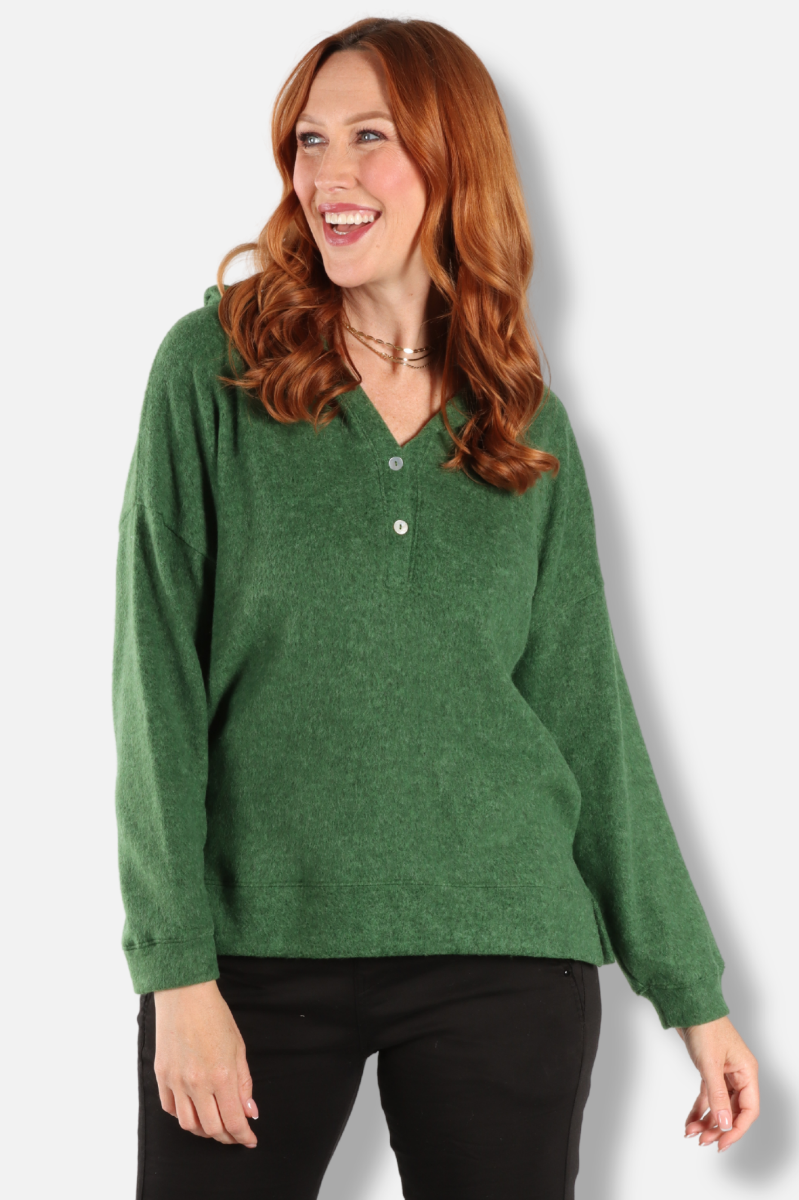 Button Hoodie - Hunter 