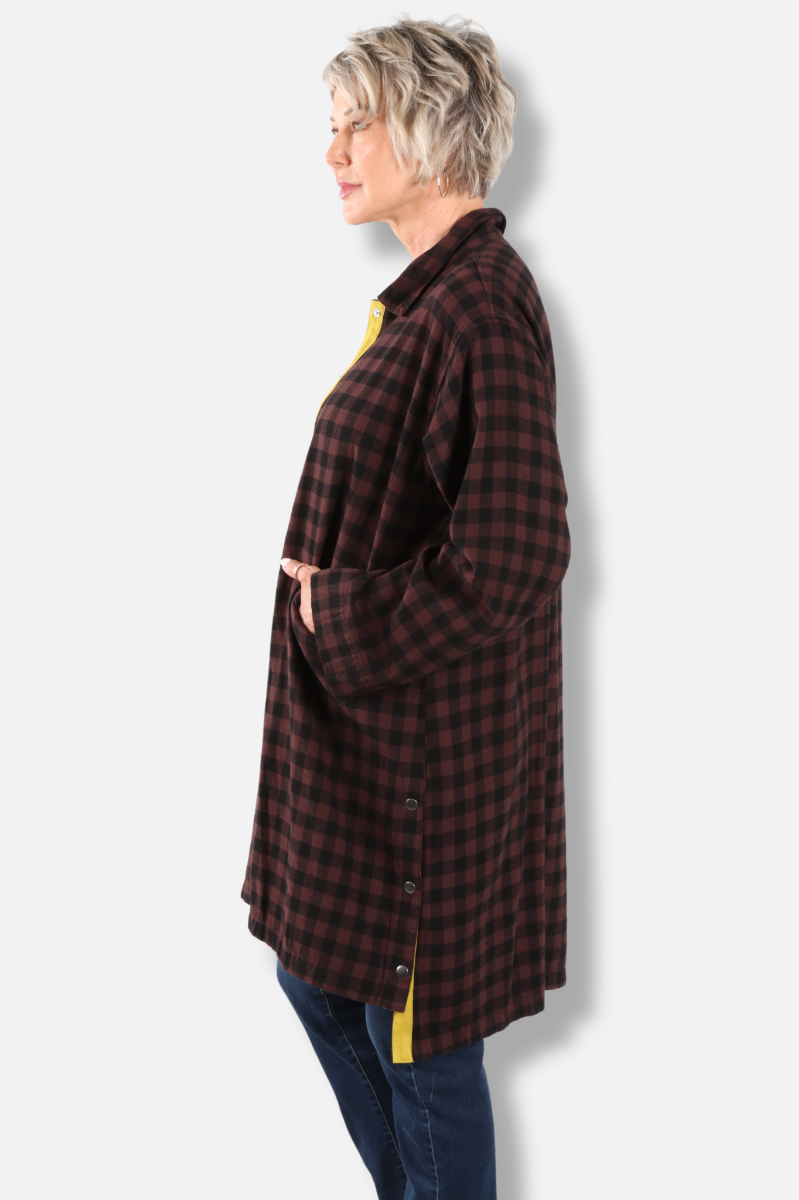 Double Snap Duster - Chicory Check 