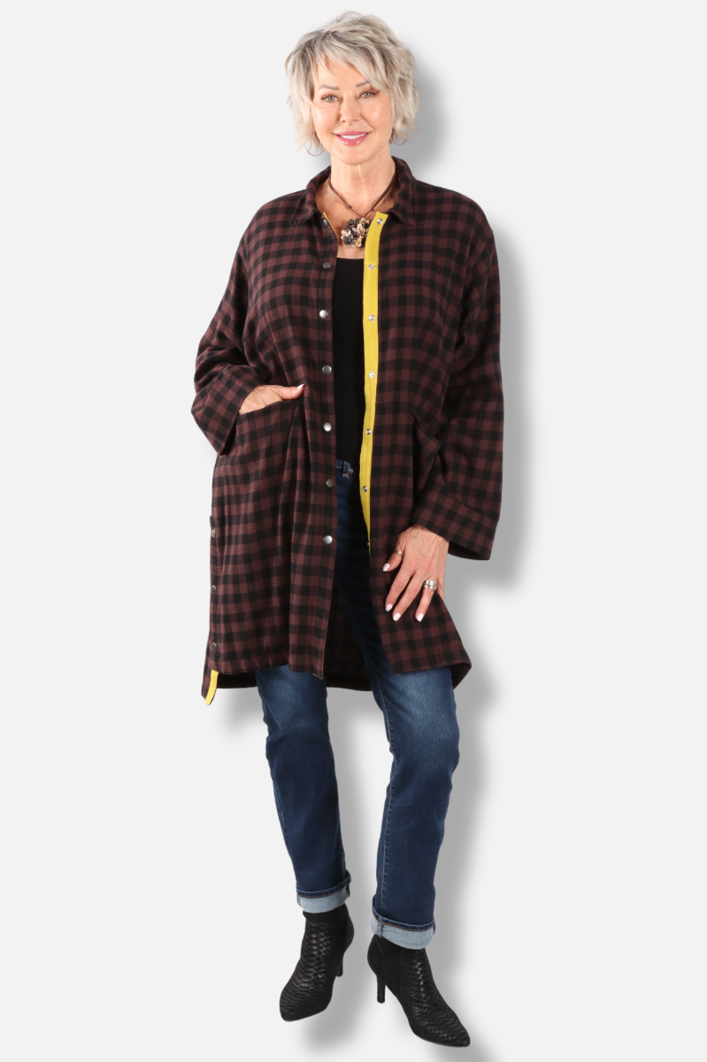 Double Snap Duster - Chicory Check 