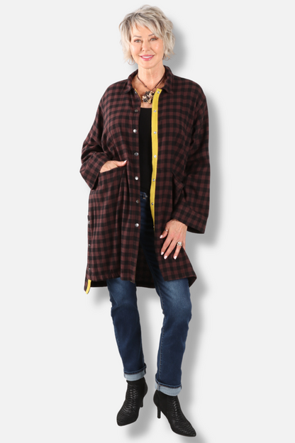 Double Snap Duster - Chicory Check 