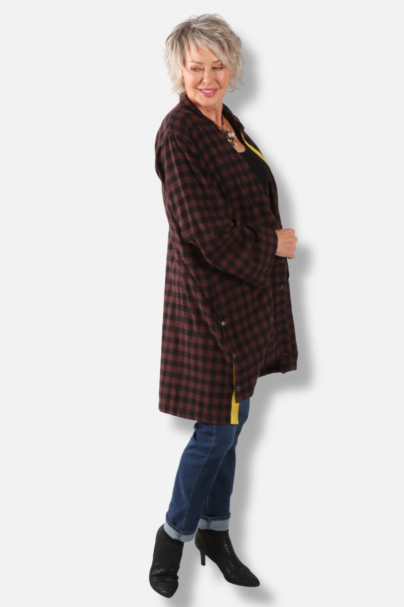 Double Snap Duster - Chicory Check 