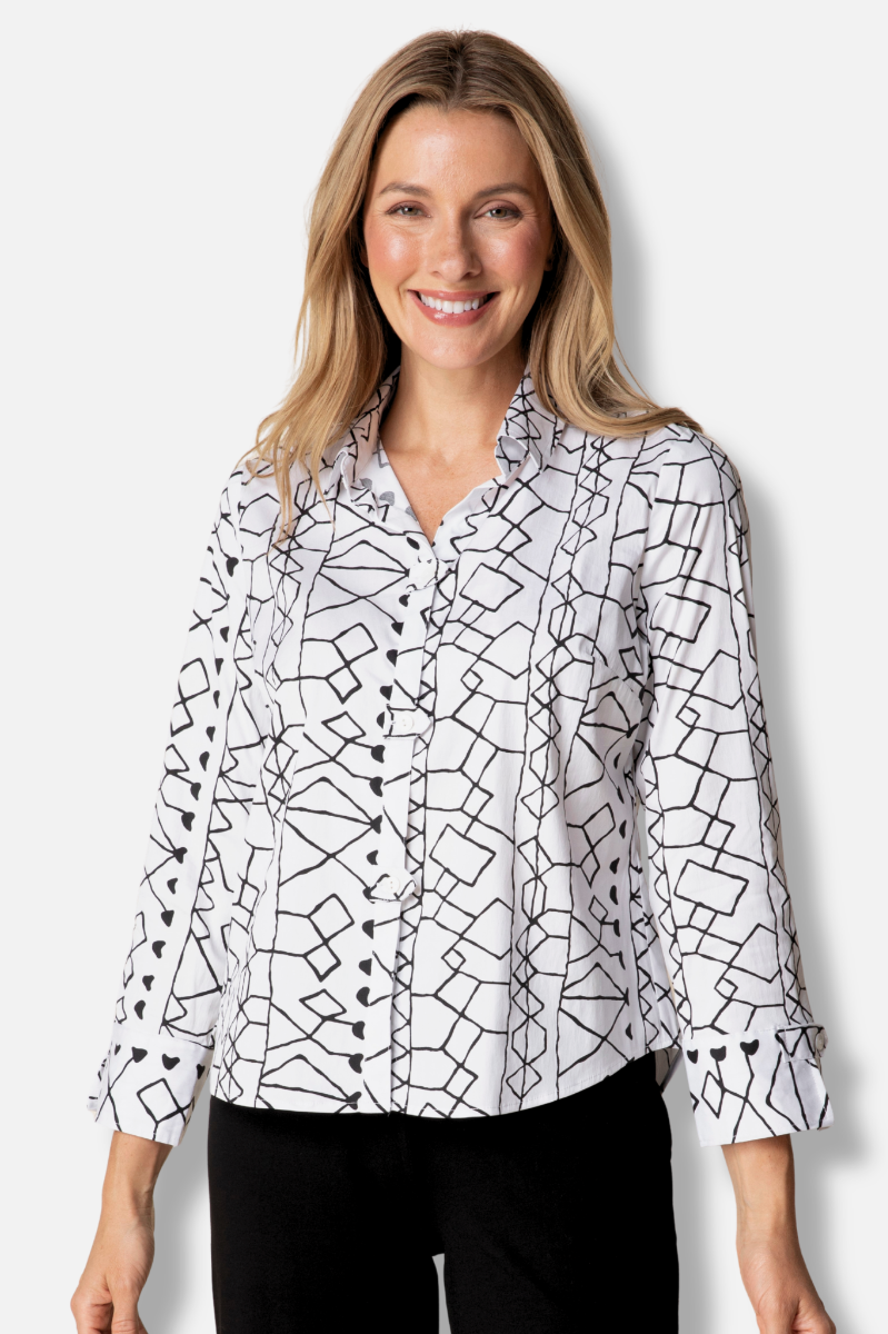 Tab Detail Shirt - Black 