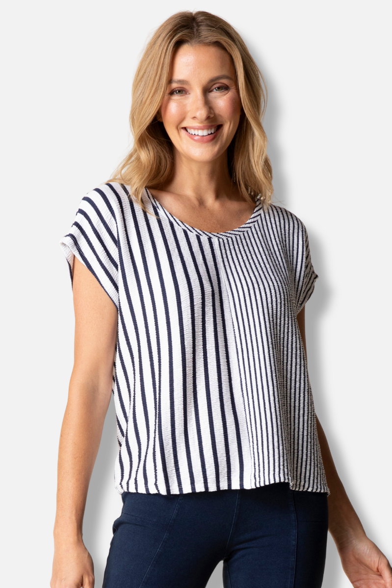 Fine Line Tee - Navy