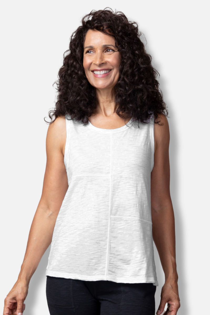 Pieced Tank - White