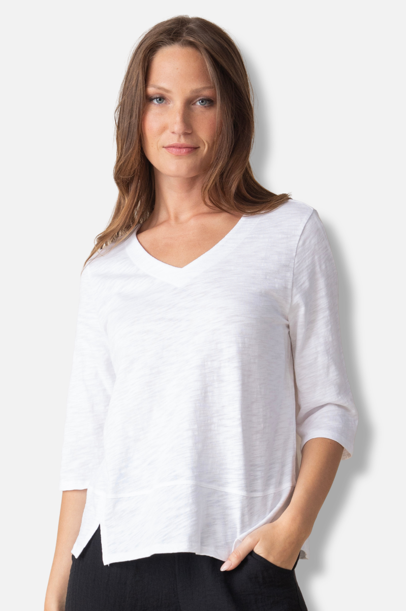 Elbow Sleeve Tee - White