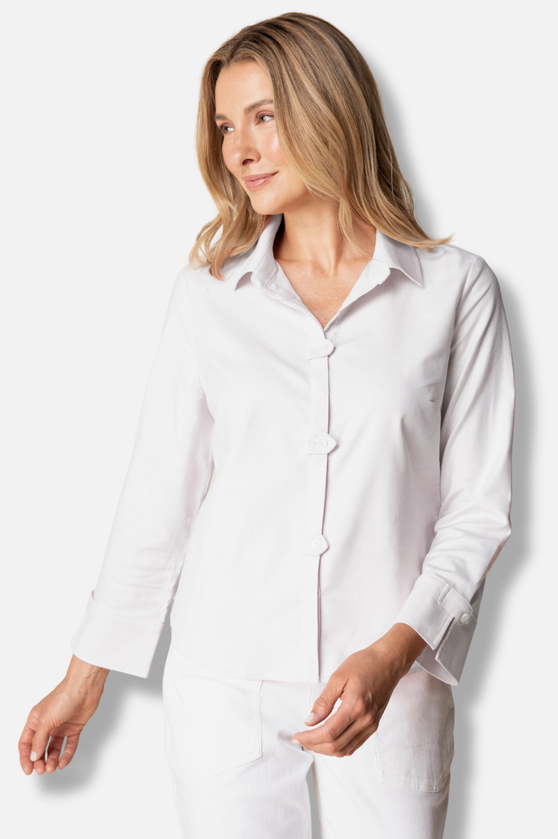 Tab Detail Shirt - White