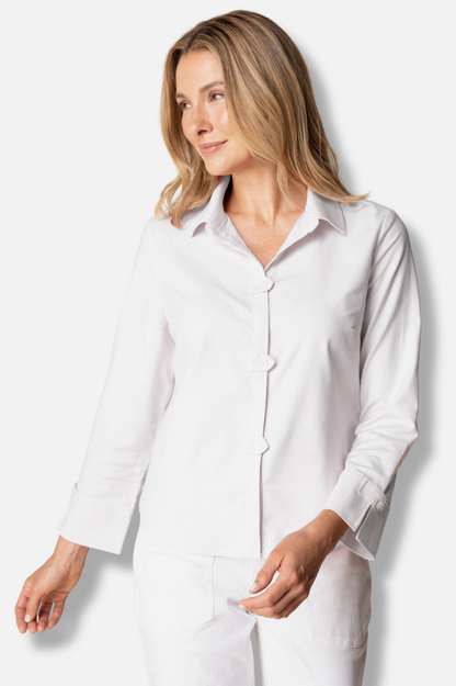 Tab Detail Shirt - White