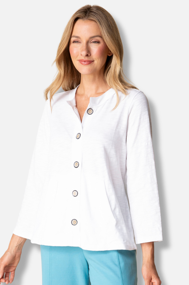 Pleat Back Jacket - White