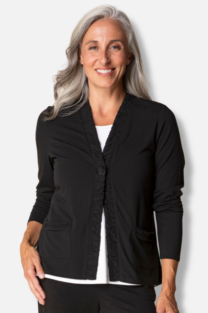 Ruched Front Jacket - Black