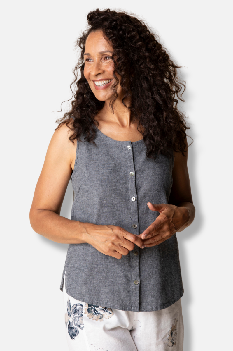 Button Tank - Black