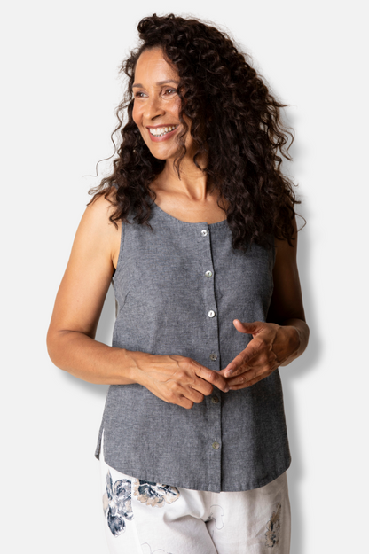 Button Tank - Black