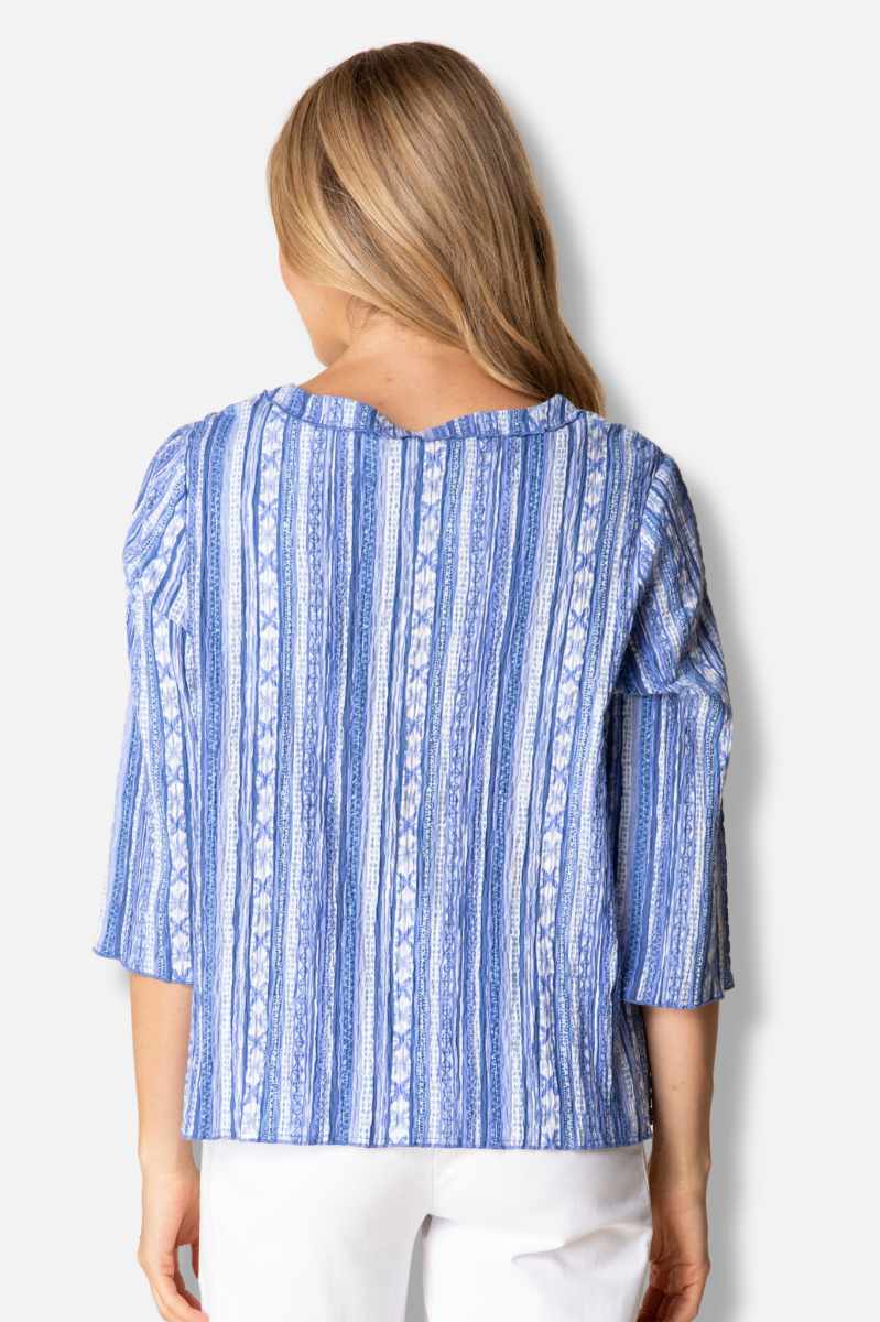 Overlay Pocket Top - Indigo