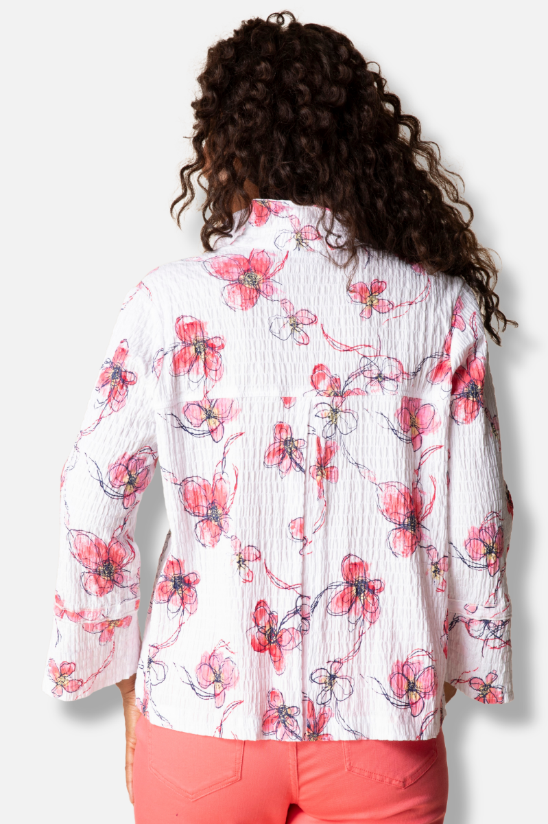 Split Cuff Swing Jacket - Coral