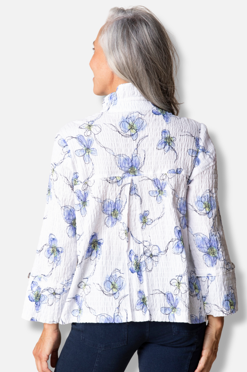 Split Cuff Swing Jacket - Indigo