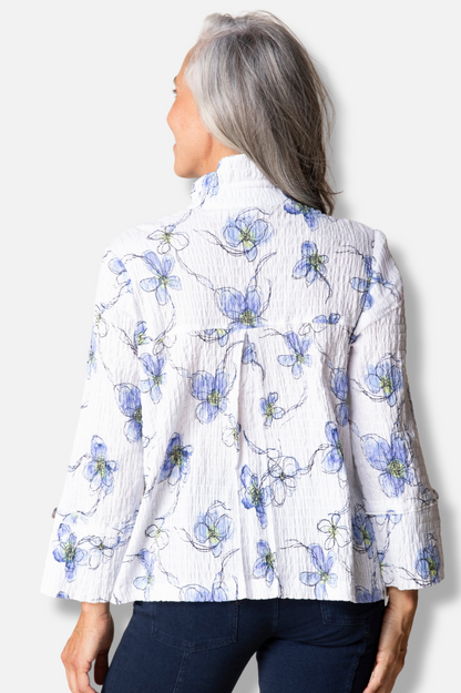Split Cuff Swing Jacket - Indigo