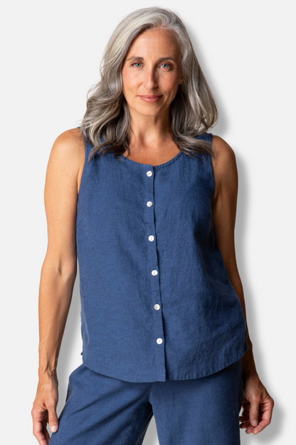Button Tank - Navy