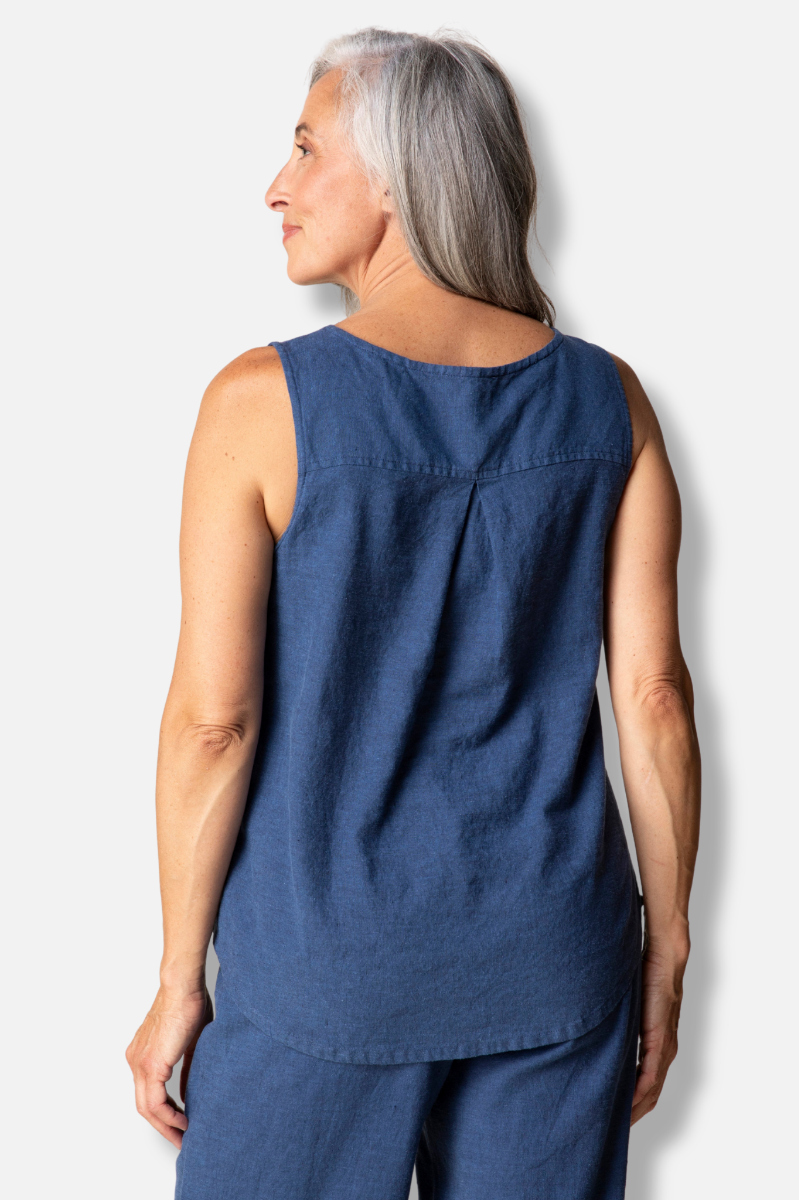 Button Tank - Navy