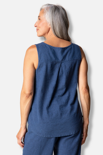 Button Tank - Navy