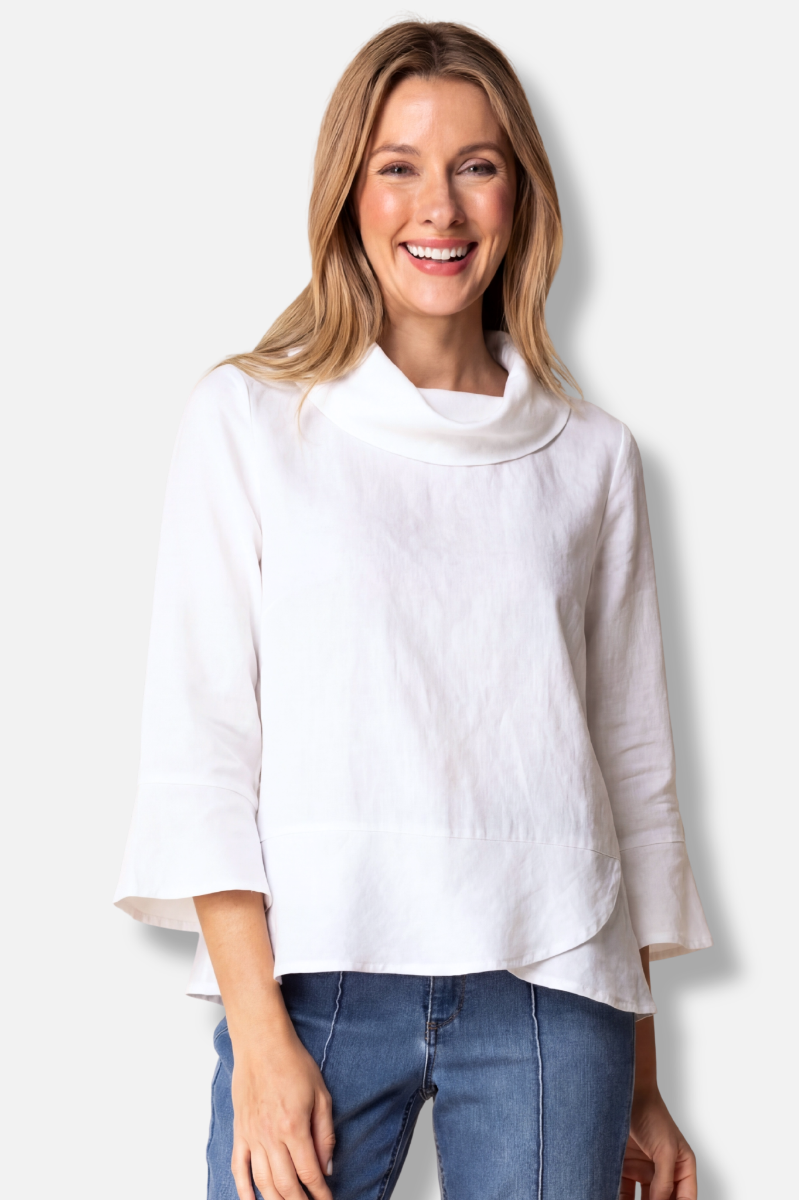 Overlay Flounce Top - White